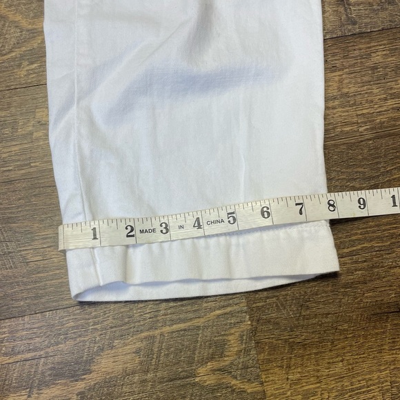 Talbots SuperSoft Cargo Pants Women Size 10 White Cotton Linen Blend Casual - Picture 6 of 10